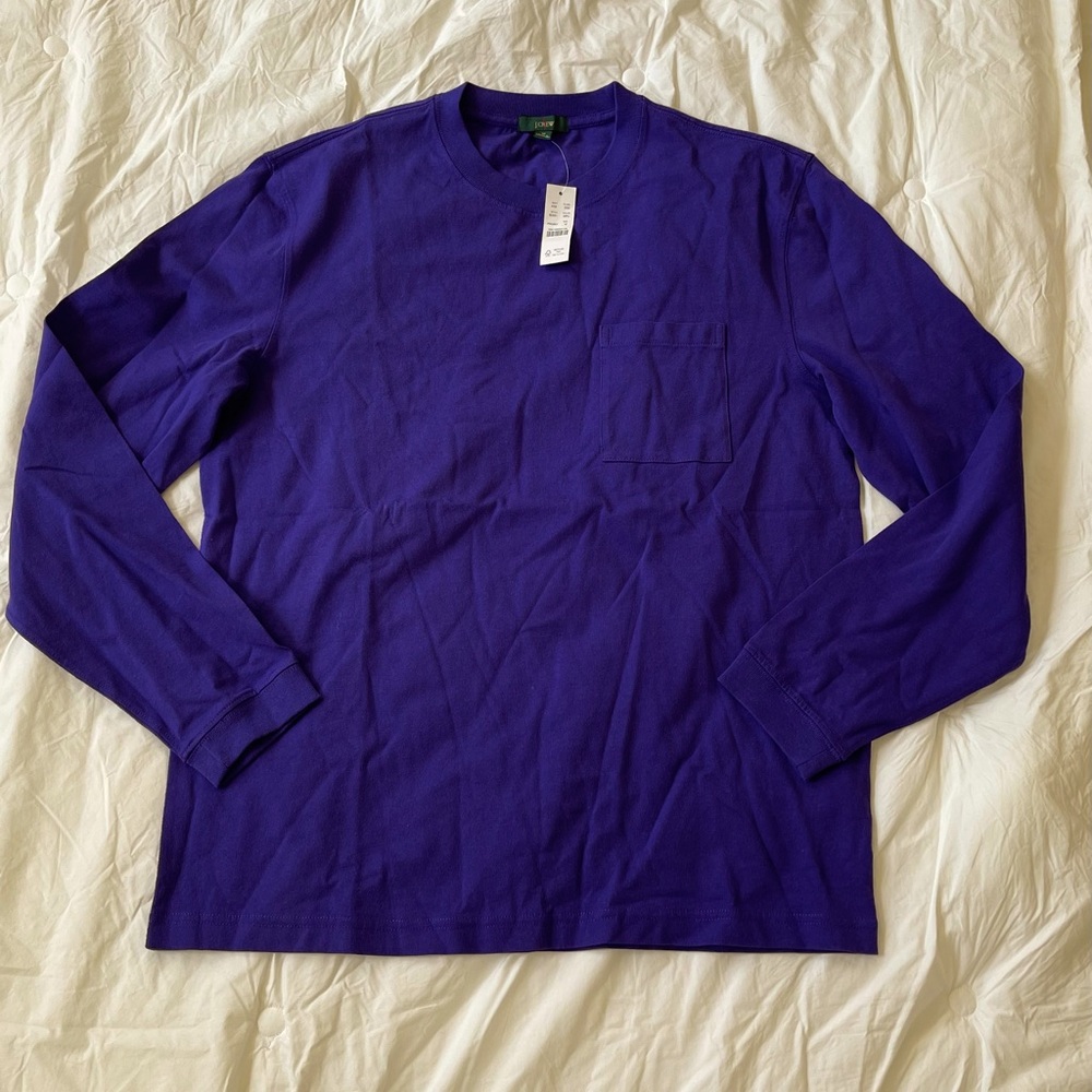 NWT J.Crew Men’s Relaxed Fit Long-Sleeve Cotton T-Shirt – Size M